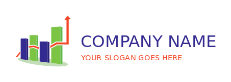 investment logo maker arrow with bar graph