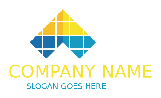 energy logo arrow shaped solar panel