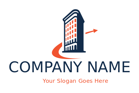 arrow swoosh around Flatiron Building