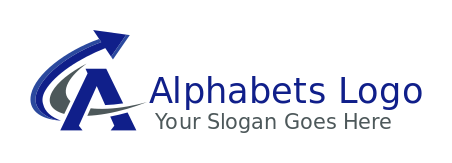 Letter A logo arrow swoosh around letter A