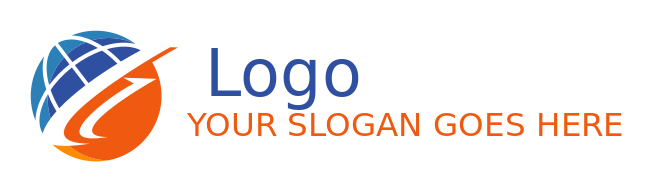 logistics logo arrow swooshes around globe