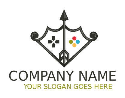 games logo arrow bow made of gaming console