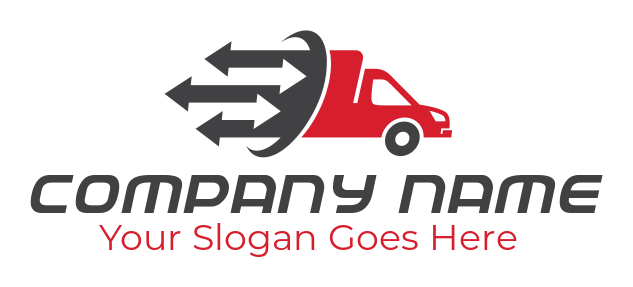 create a logistics logo arrows forming cargo on delivery truck