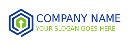 marketing logo illustration arrows inside hexagon - logodesign.net