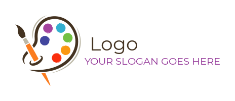 artist logo maker color palette with brush