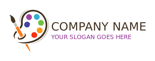 artist logo maker color palette with brush