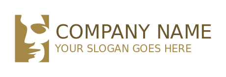 arts logo negative space face in frame