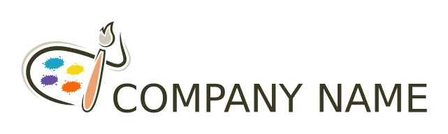 arts logo maker palette and paint brush