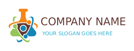 generate a research logo atomic chemical flask