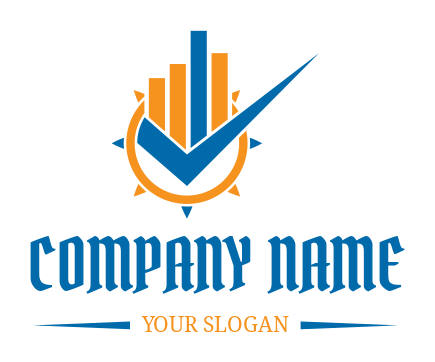 auditing logo checkmark bar graphs abstract sun