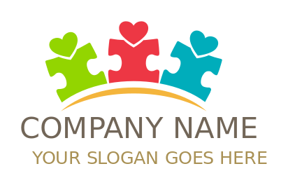 foundation logo autism puzzle with hearts