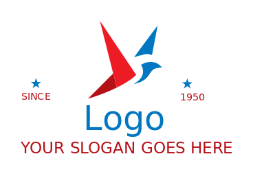 flying school logo online aviation abstract bird