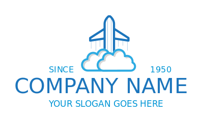 travel logo image aviation plane and clouds