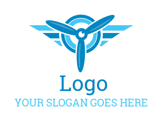 travel logo icon aviation turbines with wings
