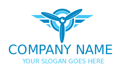 travel logo icon aviation turbines with wings