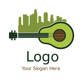 avocado guitar in LA skyline