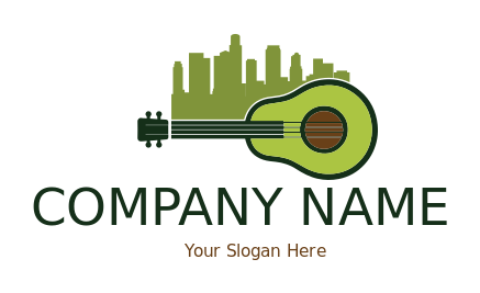 avocado guitar in LA skyline