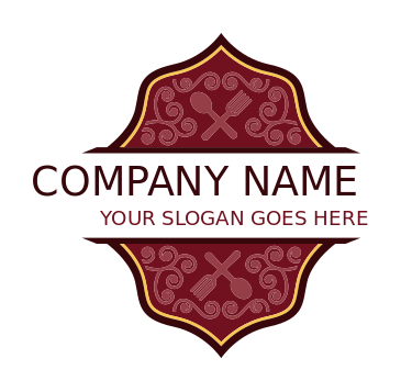 restaurant logo graphic with patterns badge