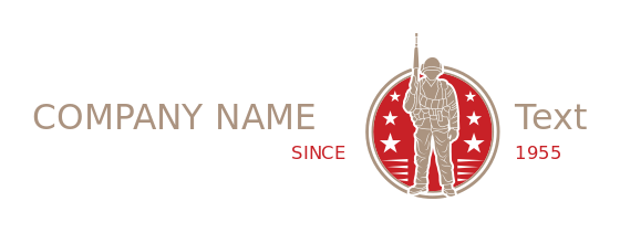 security logo badge with veteran holding gun