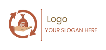 investment logo bag of euro currency