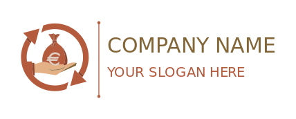 investment logo bag of euro currency