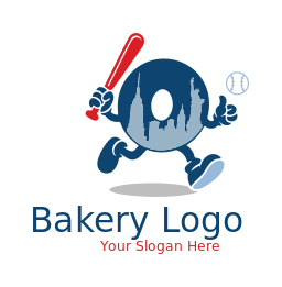 bagel holding baseball bat