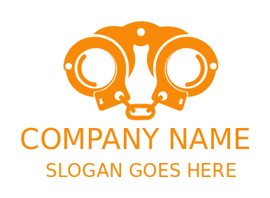 security logo handcuffs forming binoculars