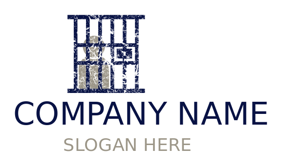 security logo bail bond with man in jail