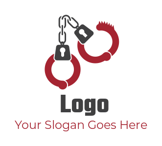 security logo maker one open handcuff