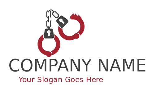 security logo maker one open handcuff