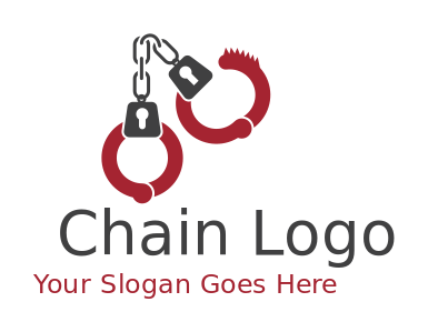 security logo maker one open handcuff