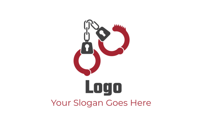 security logo maker one open handcuff