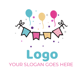 make an party planner logo balloons and buntings