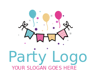 make an party planner logo balloons and buntings