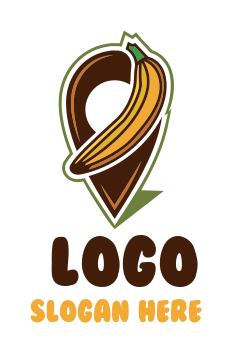 food logo banana image on location pin