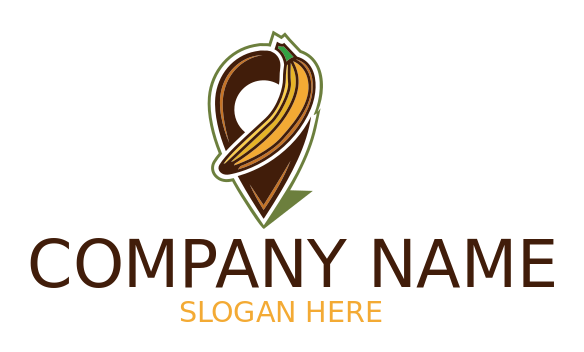 food logo banana image on location pin
