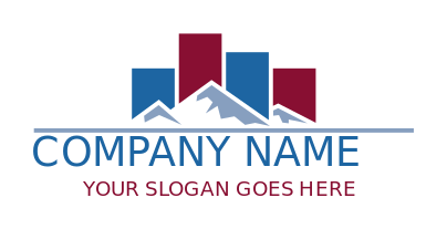 investment logo icon bar graphs on hills