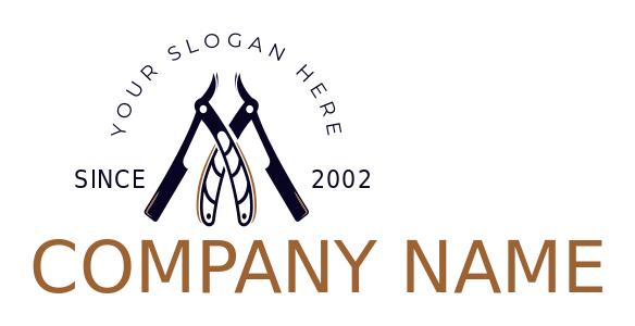 beauty logo barber grooming blade comb