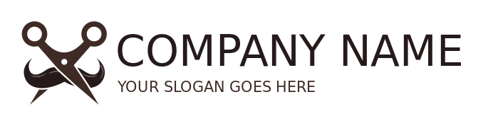 beauty logo template scissors cutting mustache