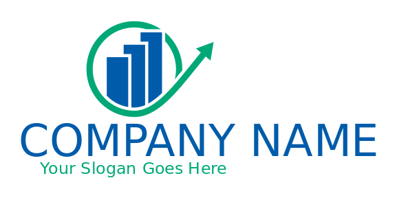 make an investment logo bars & arrows in graph circle 