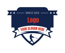 sports logo maker baseball player in shield