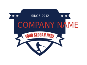 sports logo maker baseball player in shield