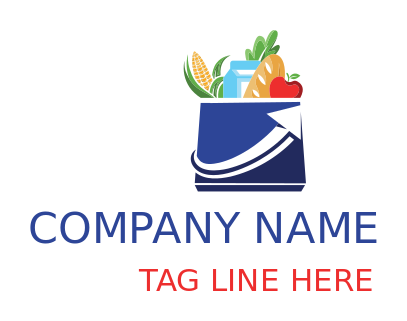 basket with grocery store items