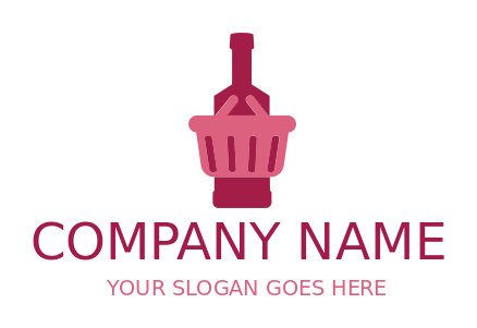 liquor store logo basket with liquor bottle