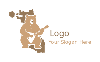 bear playing guitar Illinois map