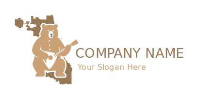 bear playing guitar Illinois map