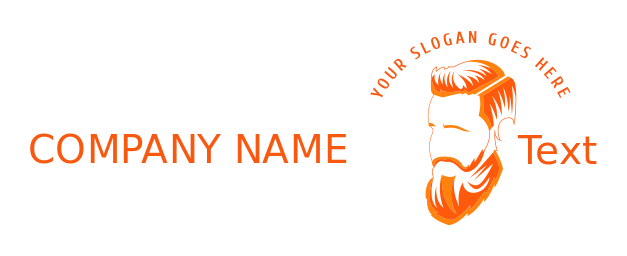 men salon logo maker beard of hipster man