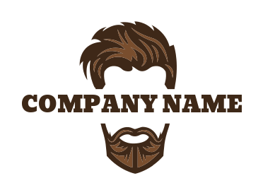 beauty logo negative space man with beard