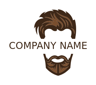 beauty logo negative space man with beard