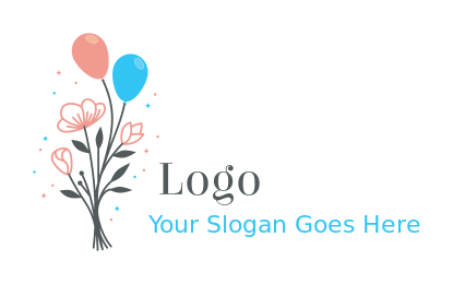 flower shop logo flowers and balloons